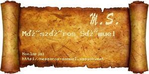 Mészáros Sámuel névjegykártya